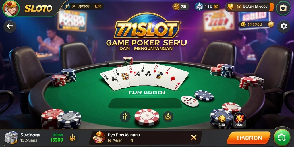 Screenshot gameplay Poker yang menampilkan taruhan dan strategi.