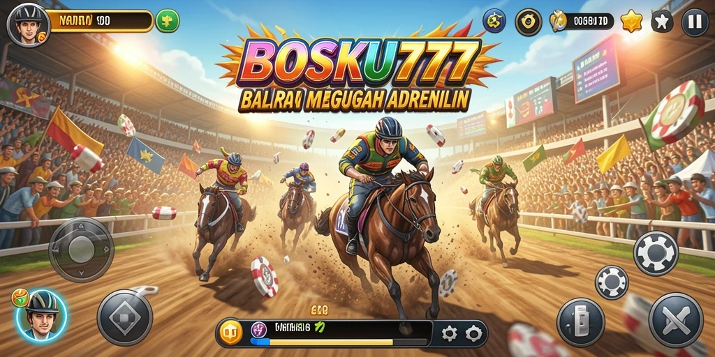 Screenshot BOSKU777 menampilkan aksi balapan yang mendebarkan.