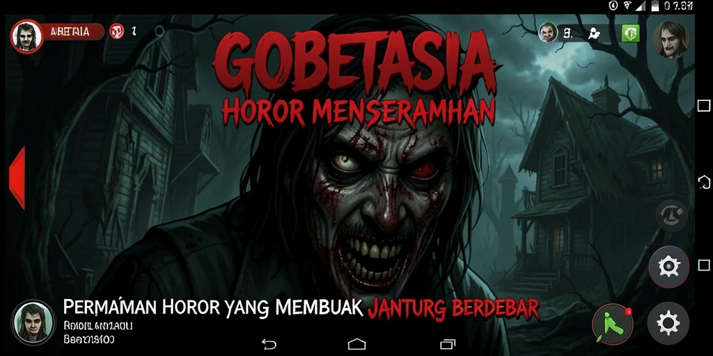 Screenshot utama GOBETASIA menampilkan suasana gameplay horor yang mendebarkan.
