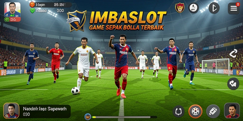 Gameplay IMBASLOT yang menarik dengan aksi sepak bola nyata.