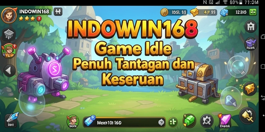 Screenshot gameplay INDOWIN168 yang menunjukkan kemajuan dalam mode Idle.