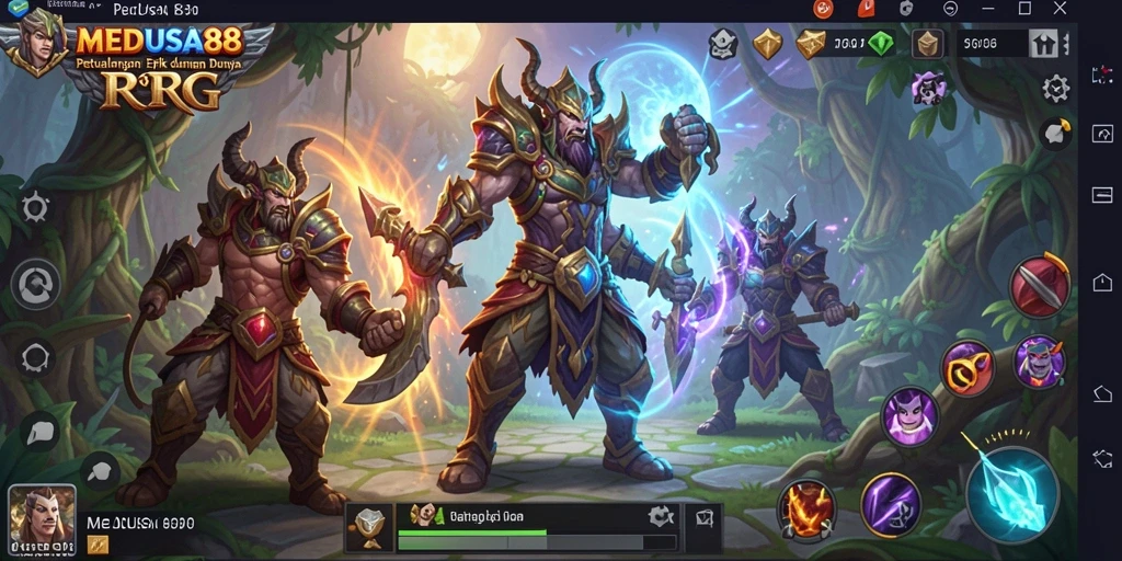 Tampilkan gameplay seru dalam dunia RPG MEDUSA88.